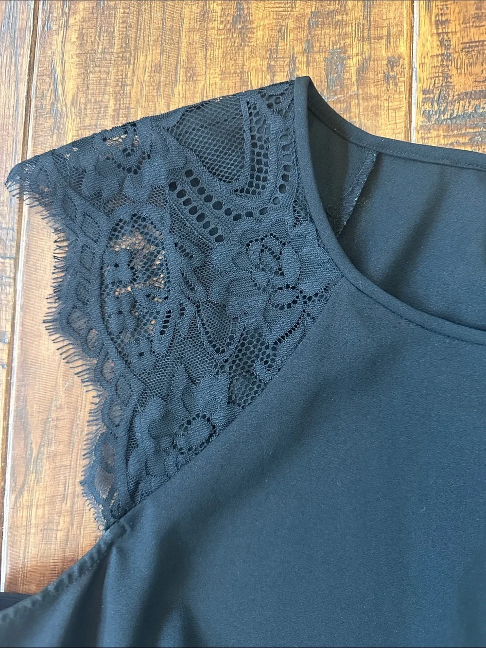 J. Crew Black Mini Skirt w/ Silver Zebra Print and Black Blouse w/ Lace Detail